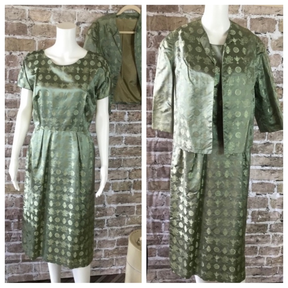 SOLD Vintage Silk Wiggle Dress with Matching Jacket